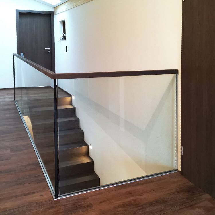 Holztreppe, Treppe, modern, Glas