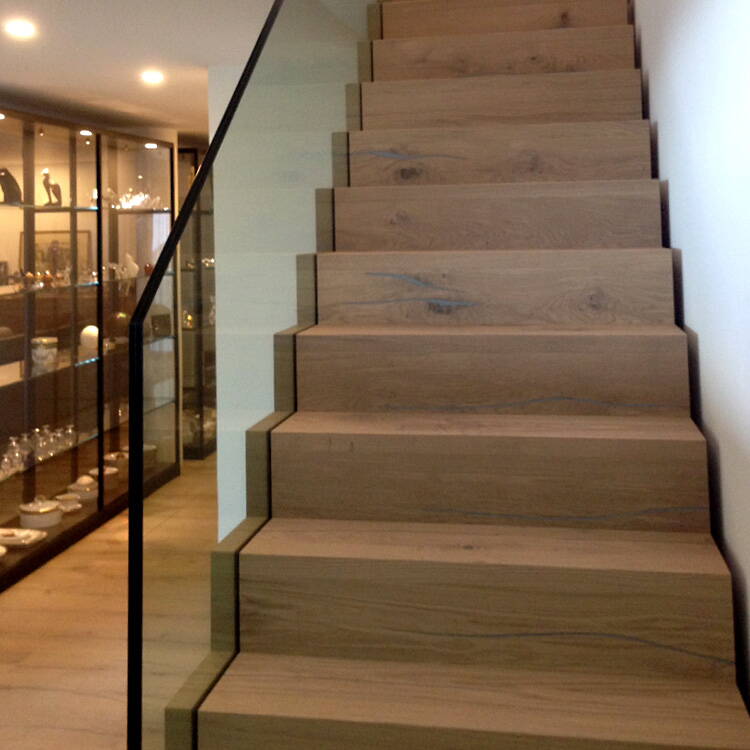 Holztreppe, Treppe, modern, Glas